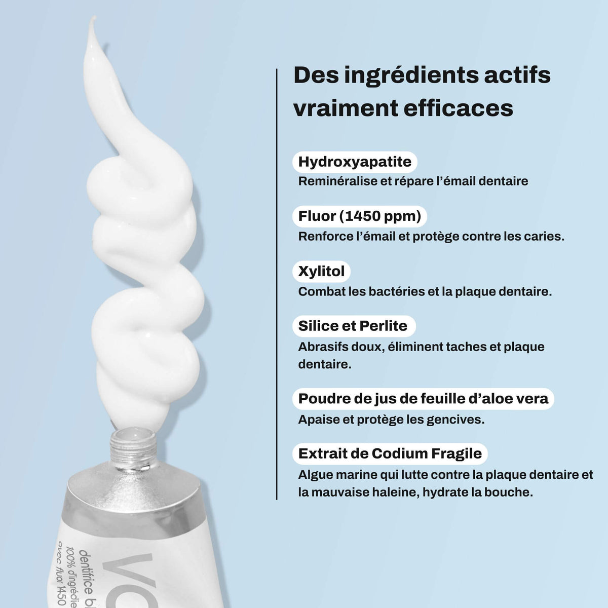 Dentifrice Hydroxyapatite 2% | Actifs Blancheur